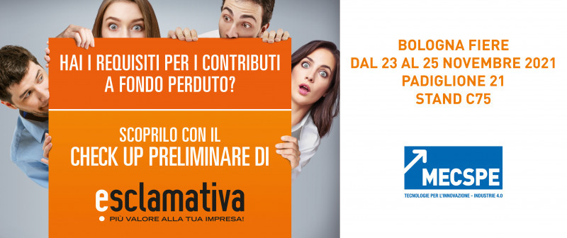 Il Check up preliminare gratuito per valutare la sussistenza dei requisiti per accedere a contributi a fondo perduto e finanziamenti agevolati.