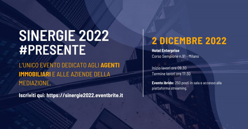Presente è la parola chiave della 5° edizione dell'evento che coinvolge la filiera dei servizi e della consulenza immobiliare, in presenza e in live streaming venerdì 2 dicembre. 28 workshop, 5 tavole rotonde ed eventi speciali per dare agli operatori visione, strumenti e competenze.