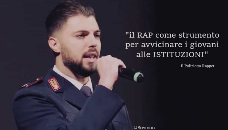 Revman, il Poliziotto Rapper, canterà ai ragazzi delle superiori del Lazio, il brano 