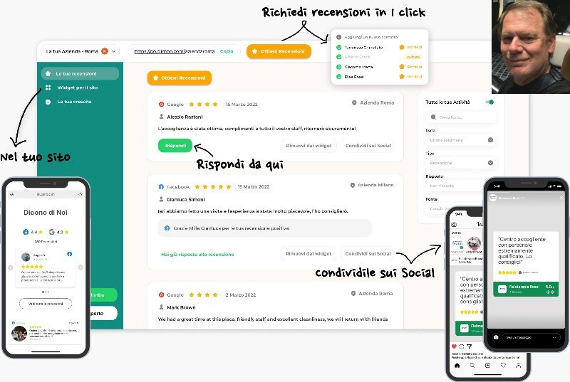 Reviews101.app di Kitsune è un tool capace di stimolare le valutazioni in termini qualitativi e quantitativi perché l’82% dei clienti si fida solo delle realtà con almeno 4,5 stelle