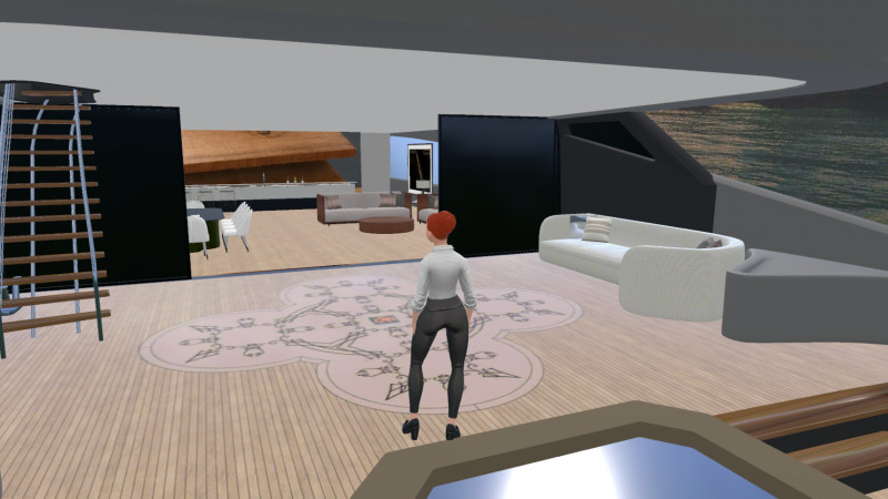CF srl, un'azienda italiana che si occupa di allestimenti interni per la nautica, ha lanciato uno yacht virtuale che permette ai clienti di vedere e camminare sul loro futuro pavimento prima che questo venga realizzato. Utilizzando visori VR, i clienti possono visualizzare l'effetto dei pavimenti, che possono essere cambiati all'interno dello yacht virtuale in tempo reale. Ogni opera è stata collegata a un NFT per certificare l'originalità e la provenienza dei pavimenti. Il progetto è stato sviluppato in collaborazione con le agenzie PerformanceW3B e OrbytaLab, ed è stato presentato alla fiera di settore METSTRADE 2022.