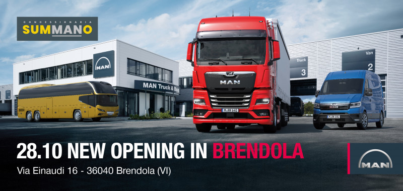 Dopo il traguardo dei primi cinquant’anni di attività, Summano inaugura una nuova sede dedicata alla vendita e l’assistenza dei veicoli MAN Truck & Bus