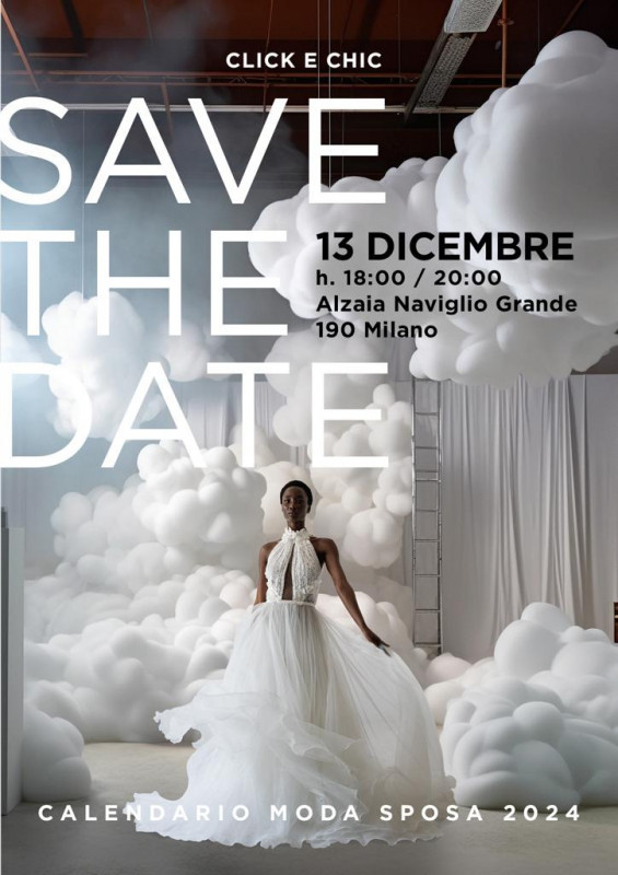 Lo studio fotografico milanese Click E Chic,  presenta il suo nuovo Calendario Moda Sposa 2024 mercoledì 13 Dicembre dalle ore 18 alle ore 20, presso lo spazio Alzaia192 in Alzaia Naviglio Grande 190, Milano.