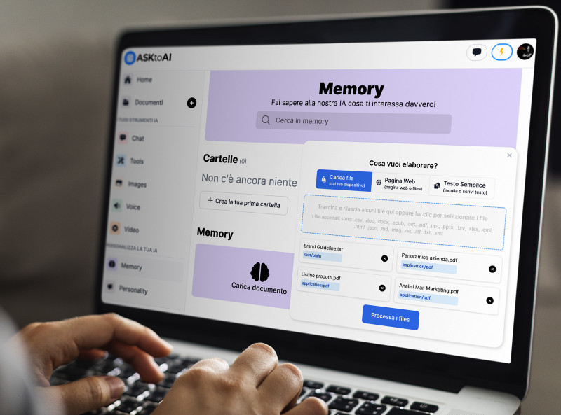 ASKtoAI lancia le innovative funzionalità Memory e Personality, strumenti d'avanguardia per la creazione di contenuti digitali che promettono di migliorare il marketing e la generazione di contennuti.