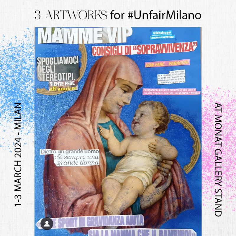(un)fair nasce come negazione del concetto stesso di fiera, si propone come una fiera d’arte contemporanea che esce dagli schemi e proporre nuove modalità di interazione con il mondo dell’arte. MONAT Gallery è uno spazio che punta all’innovazione e al rinnovamento costante del Mercato dell’Arte. La galleria, con sede nel cuore della città vecchia di Madrid, lavora per costruire una connessione tra il moderno e il contemporaneo, tra gli artisti emergenti e quelli professionisti, attraverso collaborazioni con i collezionisti di tutto il mondo. Bene si sposano le due realtà che porteranno tematiche che raccontano la nostra quotidianità: un modo di vedere nuove interpretazioni della realtà che ci circonda e scoprire come l’arte ci riguarda da vicino.