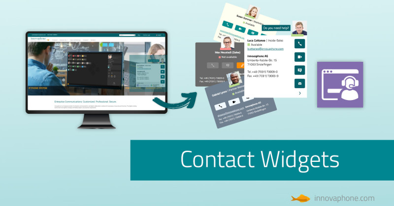 Per la maggior parte delle aziende, il sito web è più di un semplice biglietto da visita: è l'hub centrale per presentare il marchio e la gamma di prodotti e per stabilire un primo contatto con il cliente. Con la nuova Contact Widgets App innovaphone ha sviluppato uno strumento facile da installare e conveniente per incrementare sia la lead generation che la customer experience.