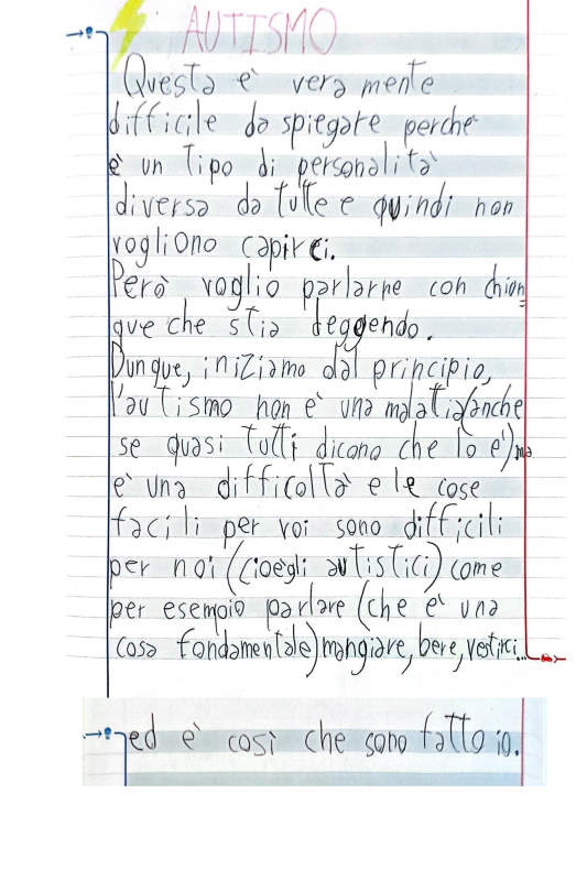 Villafranca di Verona, un bambino di 8 anni spiega in poche righe cos'è l'autismo. Il piccolo Colin è autistico, così come tutta la sua famiglia, ma è l'unico dei tre fratelli in grado di esprimere a parole la sua consapevolezza. Le sue sono poche frasi che però descrivono in modo chiaro e profondo l'autismo e come questo incide sulla sua vita.