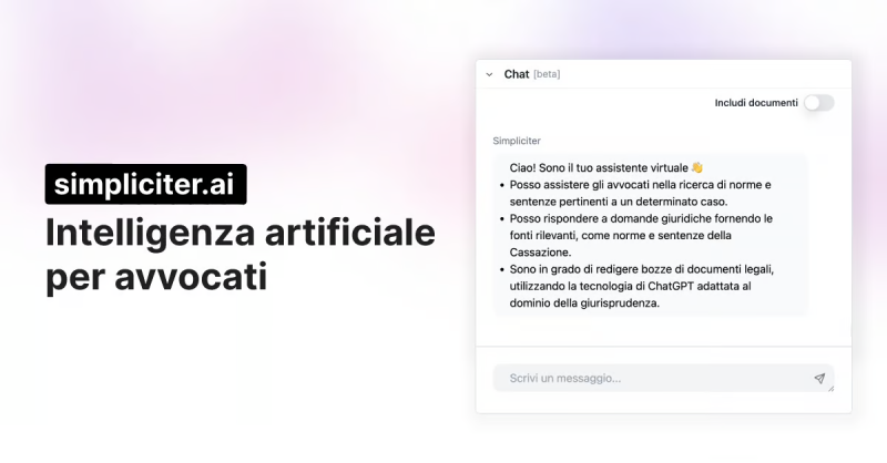 Simpliciter lancia una nuova versione rivoluzionaria e con l'IA ridefinisce la pratica legale in Italia