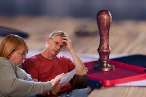 notaio e persone disperate