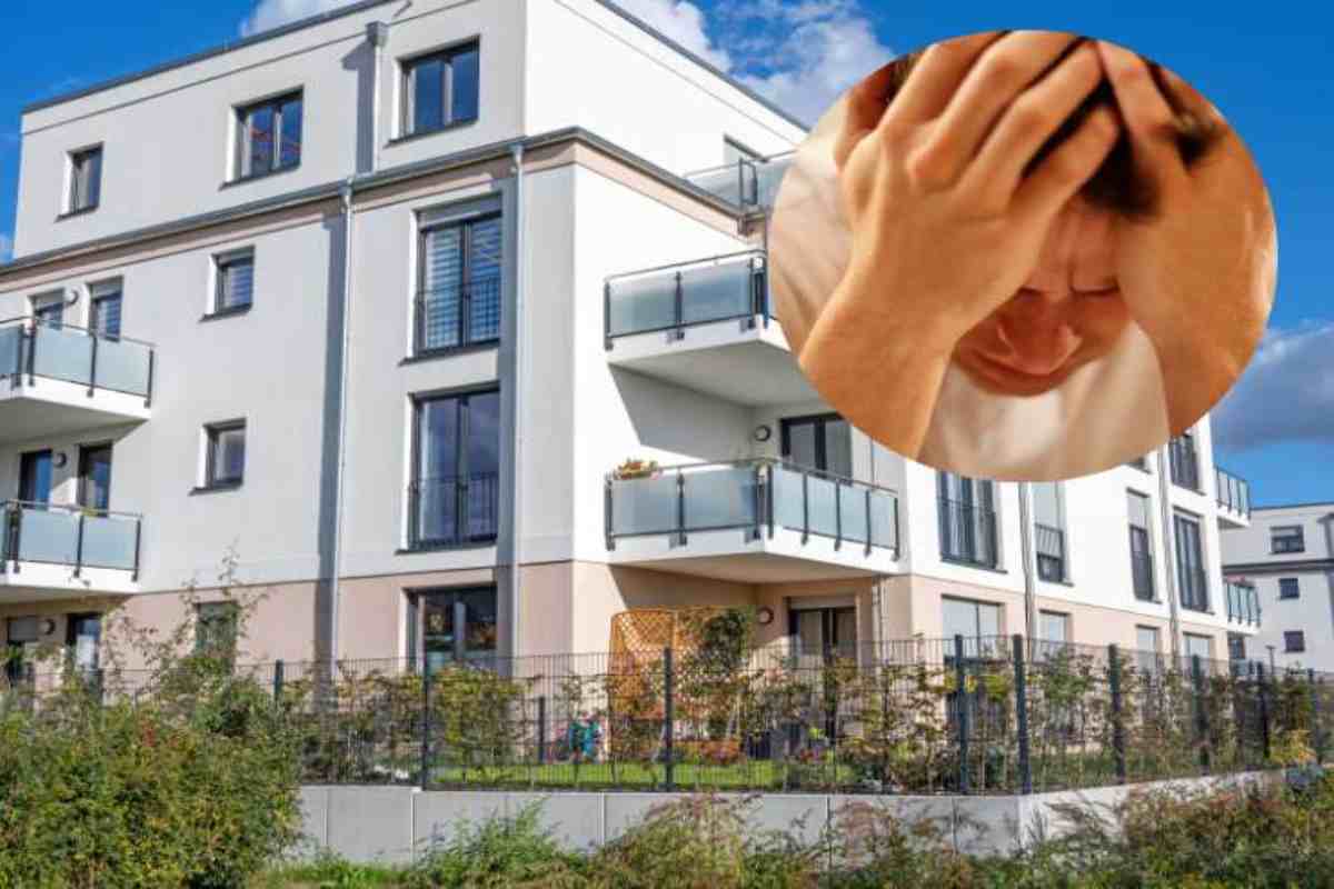 casa e uomo con testa tra le mani